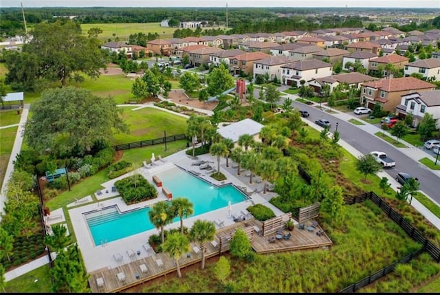 aerial view featuring a residential view