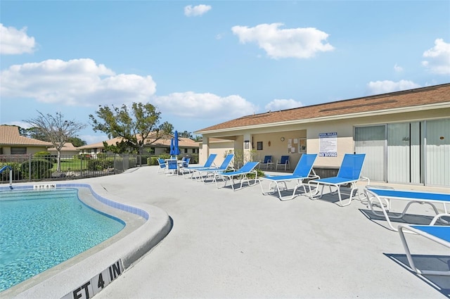 view of pool featuring a patio area