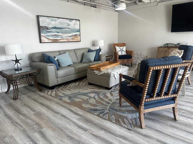 living room with hardwood / wood-style floors