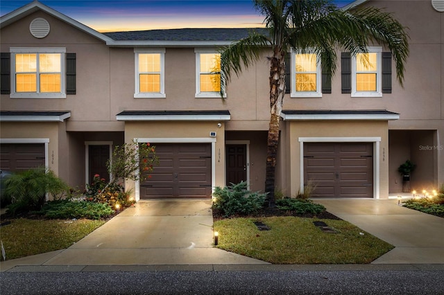 view of property with a garage