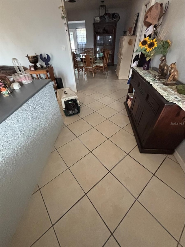 view of tiled living room