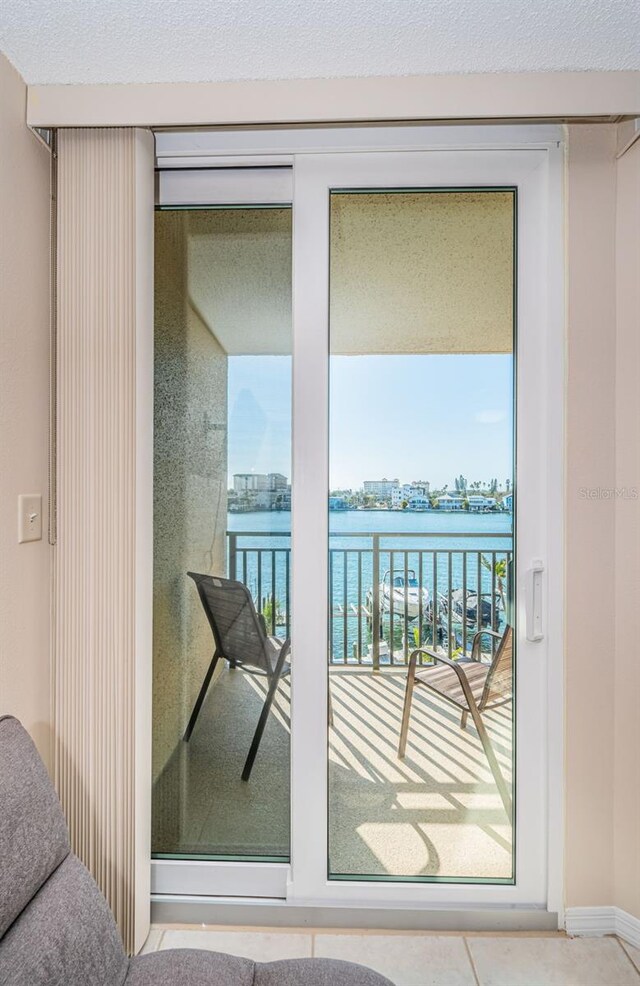 balcony with a water view