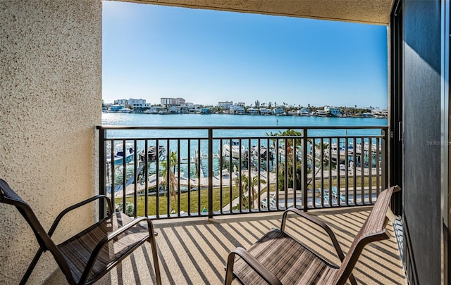 balcony with a water view