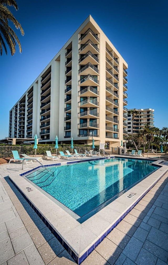 view of pool with a patio