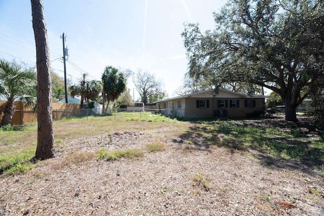 view of yard with fence