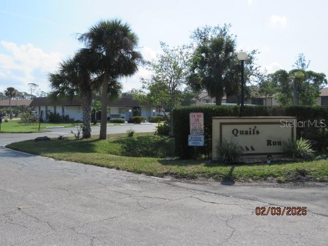 view of community sign