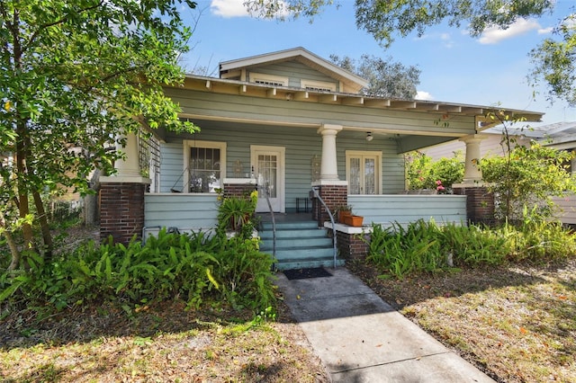 view of front of property with a porch