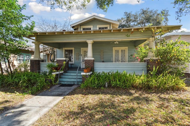 view of front of home featuring covered porch