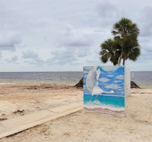 exterior space with a view of the beach