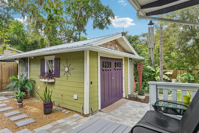 view of outdoor structure featuring a garage