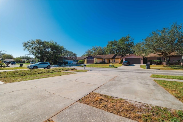 view of yard featuring a garage