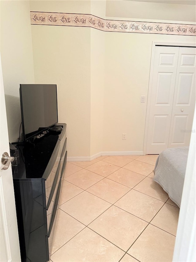 kitchen with light tile patterned floors