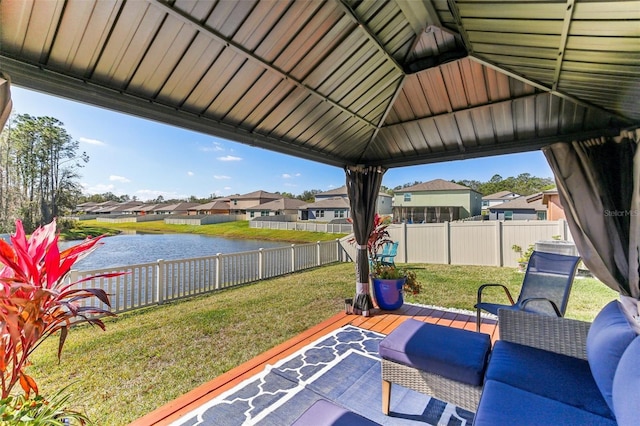 4323 Trotters Way, Lakeland, FL 33801 - view of patio / terrace with a gazebo and a deck with water view