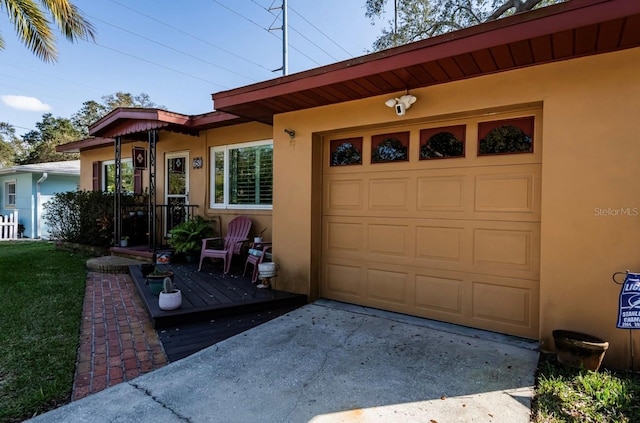 view of garage