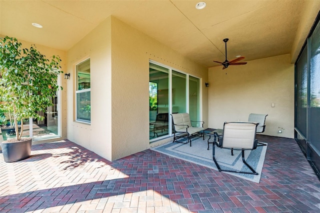 view of patio / terrace with ceiling fan