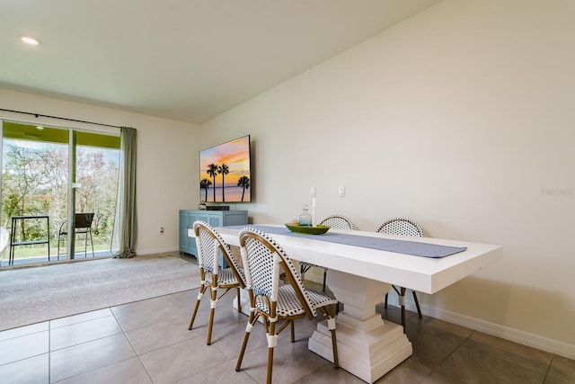 view of tiled dining area