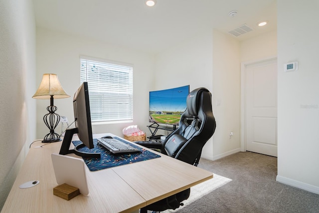 view of carpeted office