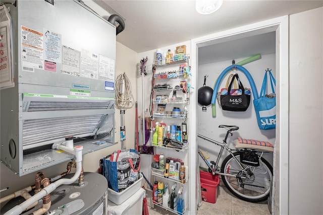 storage room with heating unit