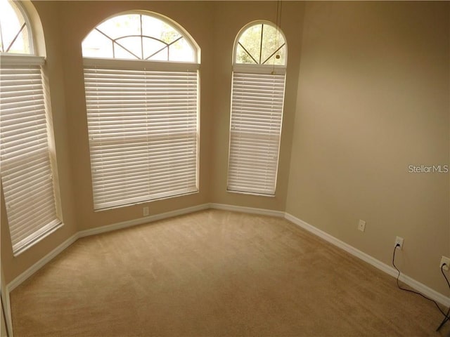 empty room featuring light colored carpet