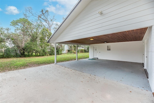 view of patio / terrace with a carport