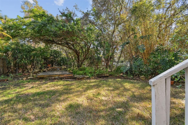 view of yard with fence