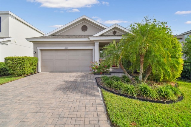 view of front of property featuring a garage