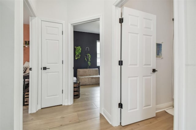 hall featuring light hardwood / wood-style floors