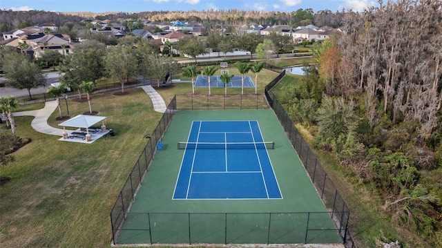 19429 Paddock View Dr, Tampa, FL 33647 - view of tennis court featuring a residential view