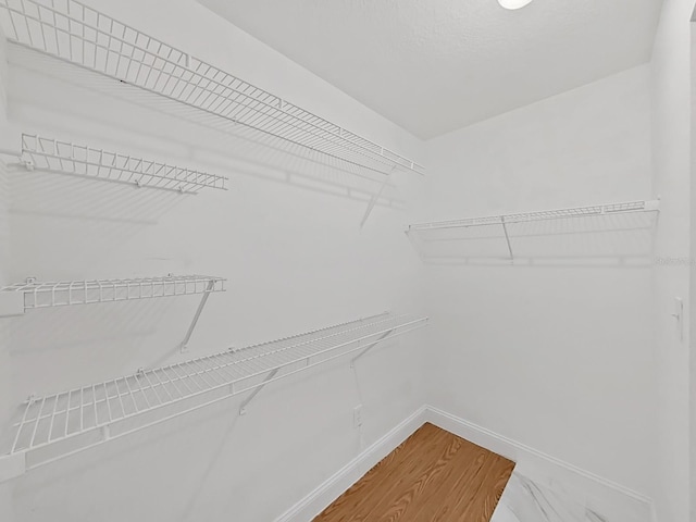 spacious closet with wood finished floors