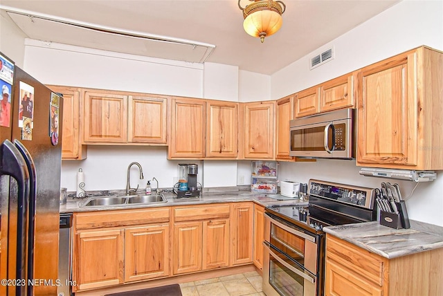 kitchen with stainless steel appliances and sink