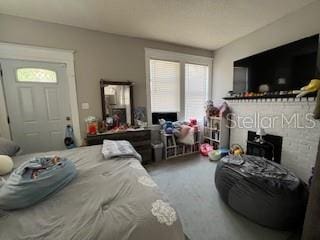 living room with carpet floors