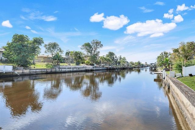 water view featuring a boat dock