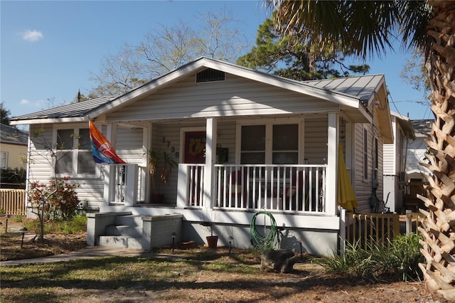 bungalow featuring covered porch