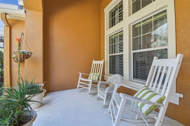 view of patio featuring covered porch