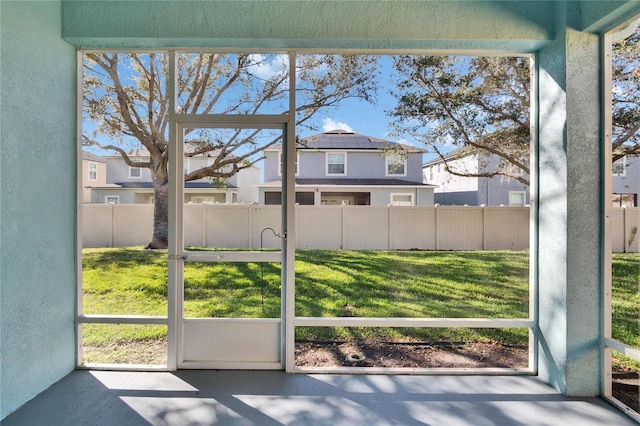 view of unfurnished sunroom