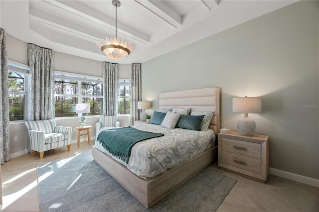 17020 Cape Horn Blvd, Punta Gorda, FL 33955 - tiled bedroom with beamed ceiling