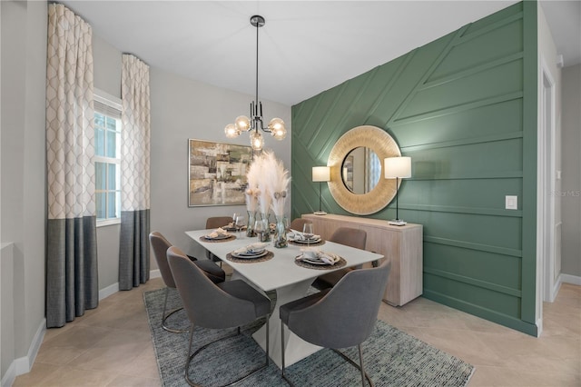 17020 Cape Horn Blvd, Punta Gorda, FL 33955 - dining area featuring light tile patterned floors and a notable chandelier