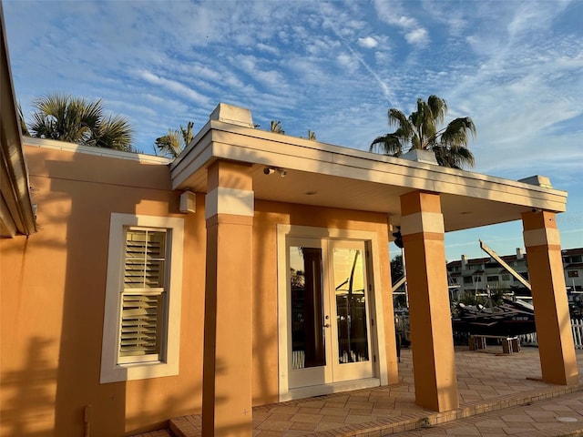 exterior space featuring a patio area and french doors