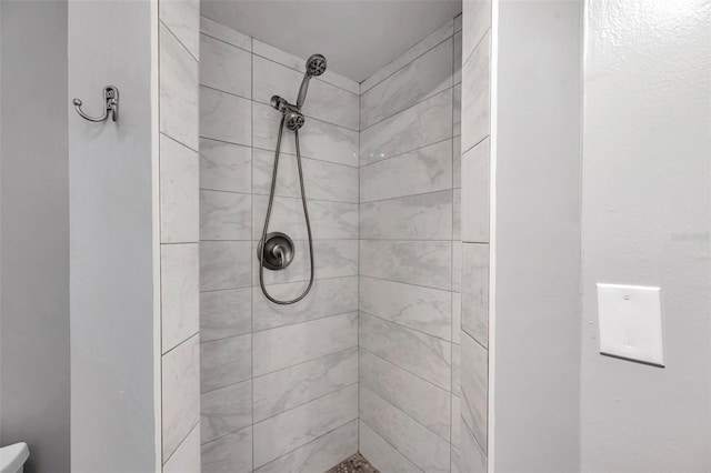 bathroom featuring a shower stall