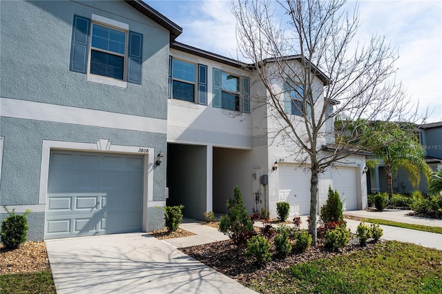 view of property featuring a garage