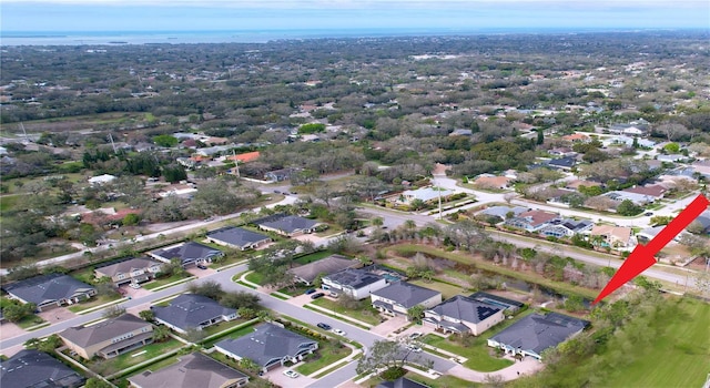 bird's eye view with a residential view