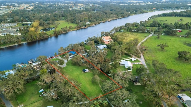 10501 Bridgewood Dr, Riverview, FL 33578 - drone / aerial view featuring a water view