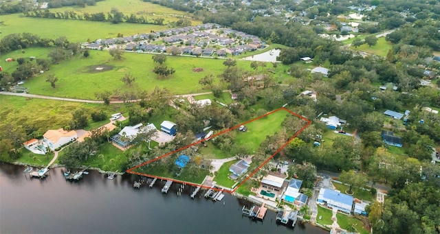 10501 Bridgewood Dr, Riverview, FL 33578 - drone / aerial view with a water view