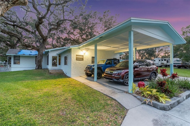 10501 Bridgewood Dr, Riverview, FL 33578 - exterior space featuring a carport and a yard