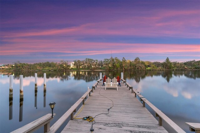 10501 Bridgewood Dr, Riverview, FL 33578 - view of dock featuring a water view