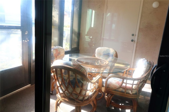 dining space with a wealth of natural light