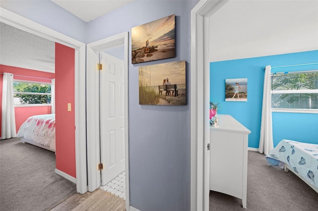 9911 Antilles Dr, Seminole, FL 33776 - corridor featuring baseboards and light colored carpet