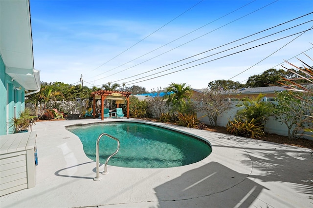 9911 Antilles Dr, Seminole, FL 33776 - view of swimming pool featuring a fenced backyard, a fenced in pool, a pergola, and a patio