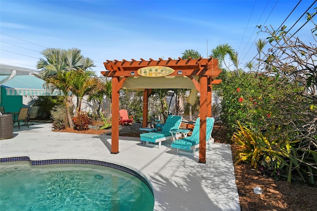 9911 Antilles Dr, Seminole, FL 33776 - outdoor pool featuring a patio and a pergola