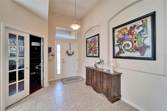 view of tiled foyer entrance